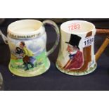 Two Crown Devon Fieldings mugs, H: 12 cm. Not available for in-house P&P.