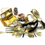 Group of collectable items including watches, spoons, powder compact etc. P&P Group 2 (£18+VAT for