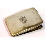 Silver cigarette case, with bag, 145g, W: 11 cm. P&P Group 1 (£14+VAT for the first lot and £1+VAT