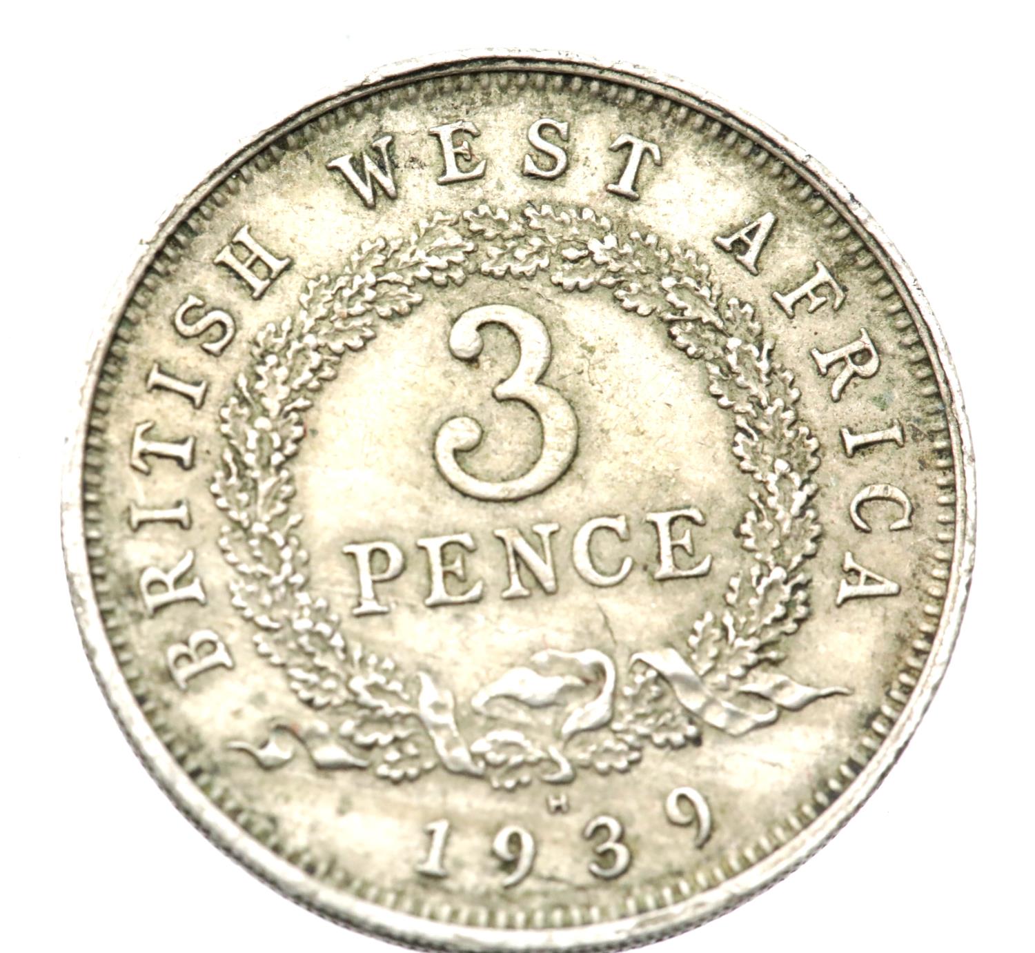 1939 3 Pence - British West Africa - King George VI. P&P Group 1 (£14+VAT for the first lot and £1+ - Image 2 of 2