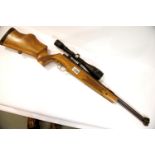Weihrauch HW77 22 air rifle no 1021598 with Waltham scope. Not available for in-house P&P.
