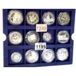 Twelve silver proof mixed coins. P&P Group 1 (£14+VAT for the first lot and £1+VAT for subsequent