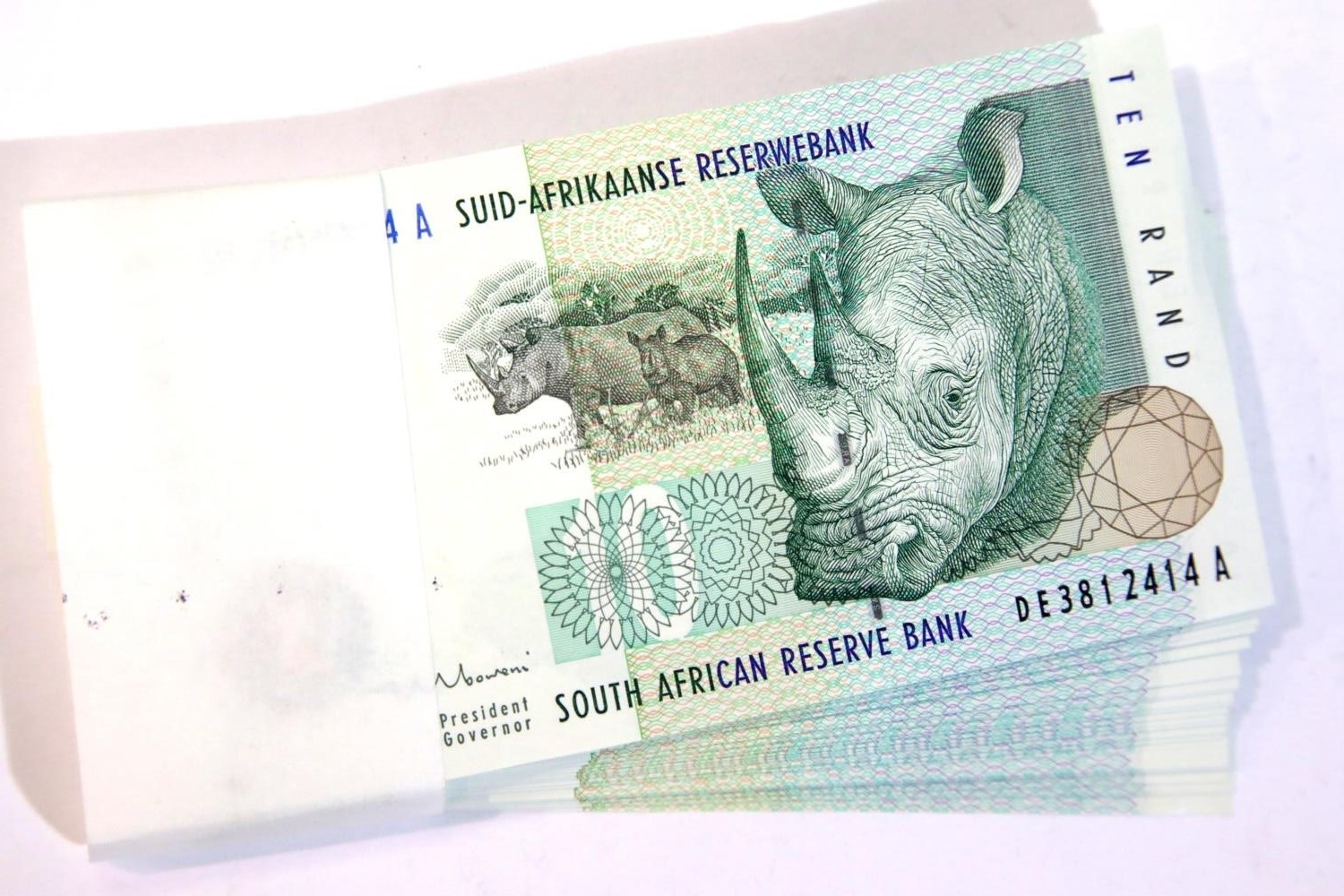 Run of 171 consecutive South Africa 10 Rand notes DE 3812243 to 3812414, 1999. P&P Group 1 (£14+