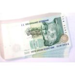 Run of 171 consecutive South Africa 10 Rand notes DE 3812243 to 3812414, 1999. P&P Group 1 (£14+