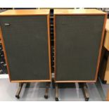 Pair of Goodmans G Magnum-K2 multi unit speakers with stands. Not available for in-house P&P