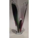 Scandinavian 1950s freeform glass sculpture vase signed to base Flygsfors Coquille designer Paul
