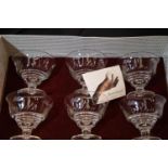 Set of six Stuart vintage glass bowls in presentation box. Not available for in-house P&P