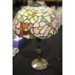 *** WITHDRAWN *** Tiffany style lamp and shade, H: 44 cm. Not available for in-house P&P.