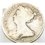 1707 - Silver Half Crown of Queen Anne - Edinburgh mint - rare issue. P&P Group 1 (£14+VAT for the