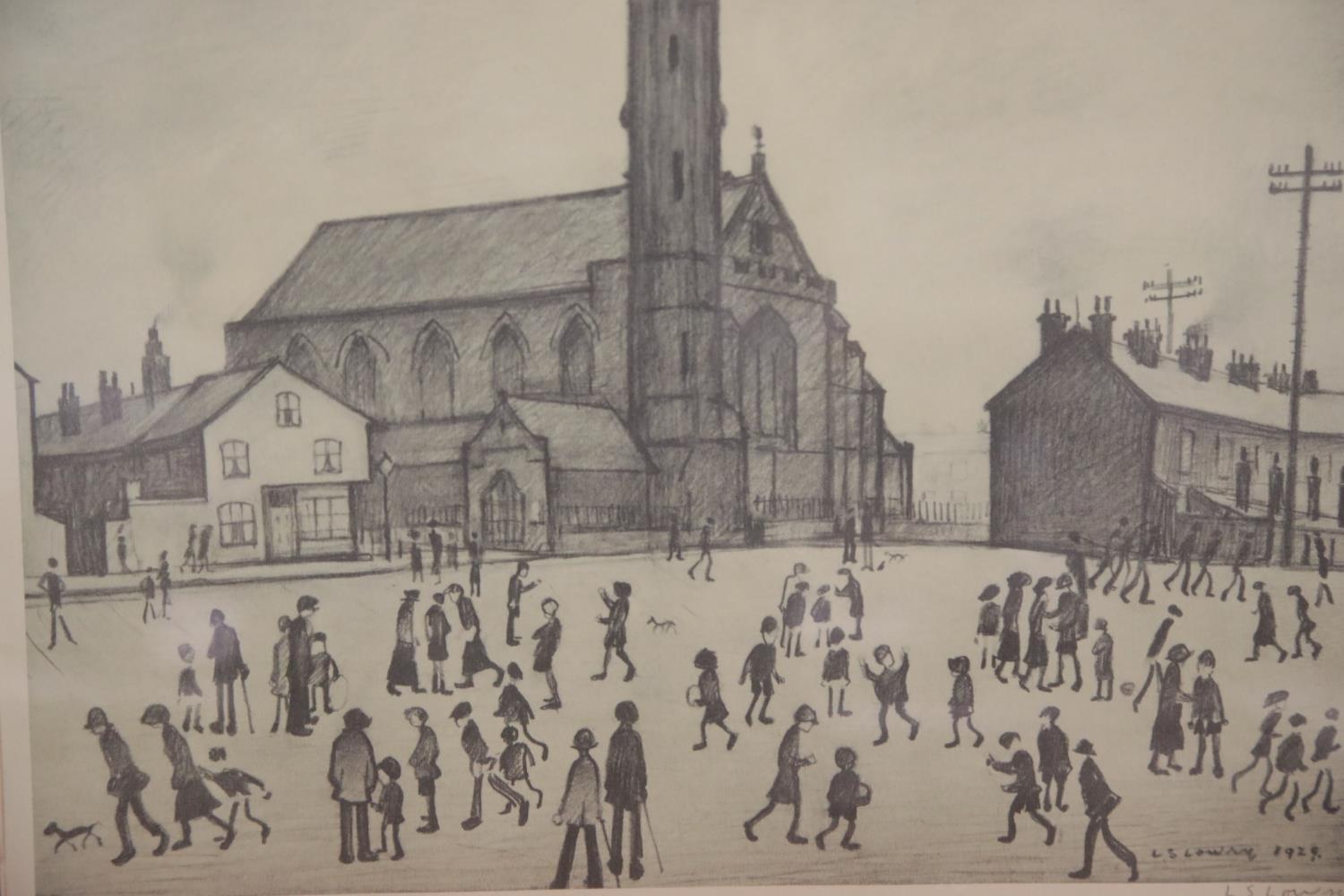 Laurence Stephen Lowry (1887-1976) signed in pencil limited edition pencil drawing, St Mary's