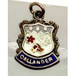 Sterling silver Callander clan charm (Scottish). P&P Group 1 (£14+VAT for the first lot and £1+VAT