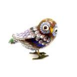 Small enamelled owl figurine, L: 5 cm. Not available for in-house P&P.