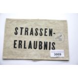 German WWII type Street Warden armband bearing stamp. P&P Group 1 (£14+VAT for the first lot and £