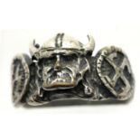 German WWII type Waffen SS 5th Panzer Division 'Wiking' signet ring. P&P Group 1 (£14+VAT for the