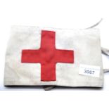 German WWI type Red Cross armband with Imperial 1916 issue stamps. P&P Group 1 (£14+VAT for the