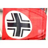German WWII type flag displaying Balkenkreuz, each corner mounted with buttons & buttonholes, 90 x