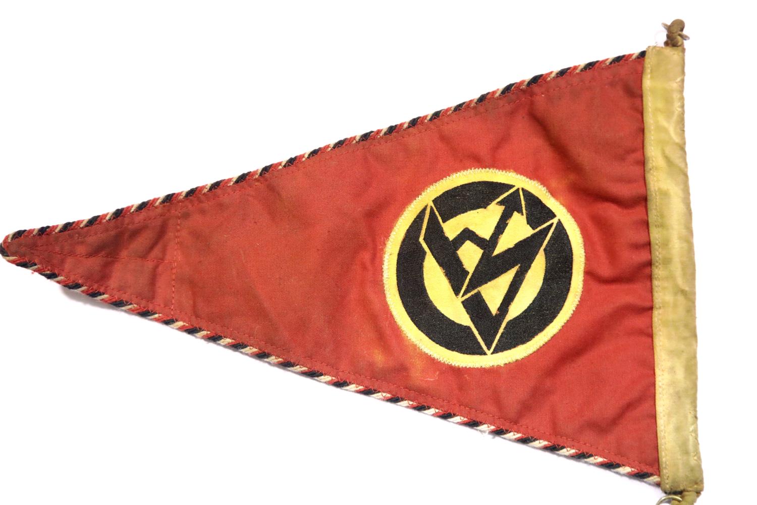 German Third Reich type SA pennant, stamped Berlin and dated 1934. P&P Group 1 (£14+VAT for the - Image 2 of 2