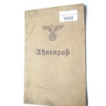 German Third Reich type Ahnenpass canvas covered book, unused. P&P Group 1 (£14+VAT for the first