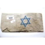 WWII type Jewish armband. P&P Group 1 (£14+VAT for the first lot and £1+VAT for subsequent lots)