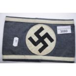 German WWII type black mourner's armband. P&P Group 1 (£14+VAT for the first lot and £1+VAT for