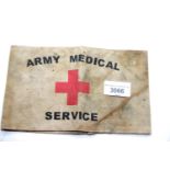 British WWII type Army Medical Service armband. P&P Group 1 (£14+VAT for the first lot and £1+VAT