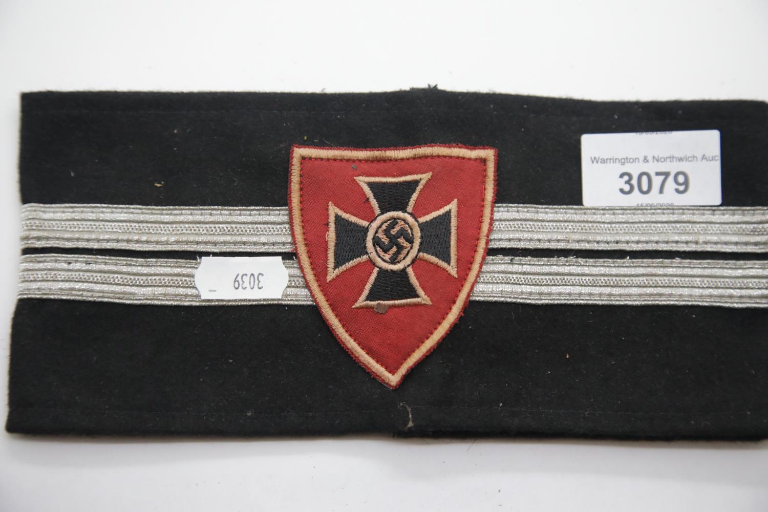 German WWII type Old Comrades officer's armband. P&P Group 1 (£14+VAT for the first lot and £1+VAT