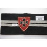 German WWII type Old Comrades officer's armband. P&P Group 1 (£14+VAT for the first lot and £1+VAT