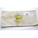 WWII type Jewish KAPO armband. P&P Group 1 (£14+VAT for the first lot and £1+VAT for subsequent