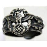 German WWII type Wehrmacht signet ring. P&P Group 1 (£14+VAT for the first lot and £1+VAT for