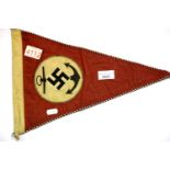 German WWII type Kriegsmarine pennant, L: 38 cm. P&P Group 1 (£14+VAT for the first lot and £1+VAT