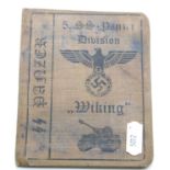 German SS type canvas bound identity book 'Wiking'. P&P Group 1 (£14+VAT for the first lot and £1+