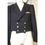 Two British Naval dress jackets, one with ribbons. P&P Group 3 (£25+VAT for the first lot and £5+VAT