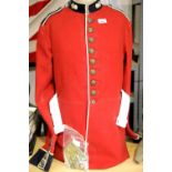 George V Grenadier Guards dress tunic with white belt lacking buckle, additional brass badges and