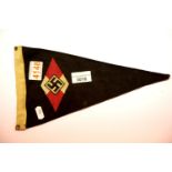 German Third Reich type Deutsches Youth pennant, L: 30 cm. P&P Group 1 (£14+VAT for the first lot