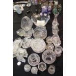 Large amount of crystal including bowls, baskets, vases, clocks etc. Not available for in-house P&