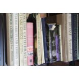 Shelf of cathedral books and other Thames and Hudson books. Not available for in-house P&P