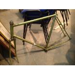 Green metal bike frame. Not available for in-house P&P.