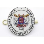 British Herefordshire Community Cadet Force (CCF) enamel badge. P&P Group 1 (£14+VAT for the first