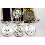 George V, George VI and Elizabeth II copy medals, three with ribbons, two with bars. P&P Group 1 (£