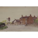 Limited edition of Punch Bowl Pub, signed John Haslam, 38 x 26 cm. Not available for in-house P&P