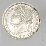 1826 - Silver Maundy Penny of King George IV - Uncirculated. P&P Group 1 (£14+VAT for the first