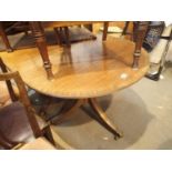 Mahogany extending dining table with additional leaf. Not available for in-house P&P.