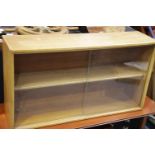 Herbert Gibbs Mid Century wall shelves with glass sliding doors, 90 x 23 x 51 cm H. Not available