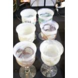 Six Isle of Wight wine glasses, H: 15.5 cm approximately. Not available for in-house P&P Condition