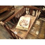 Reproduction mahogany baby cot. Not available for in-house P&P.