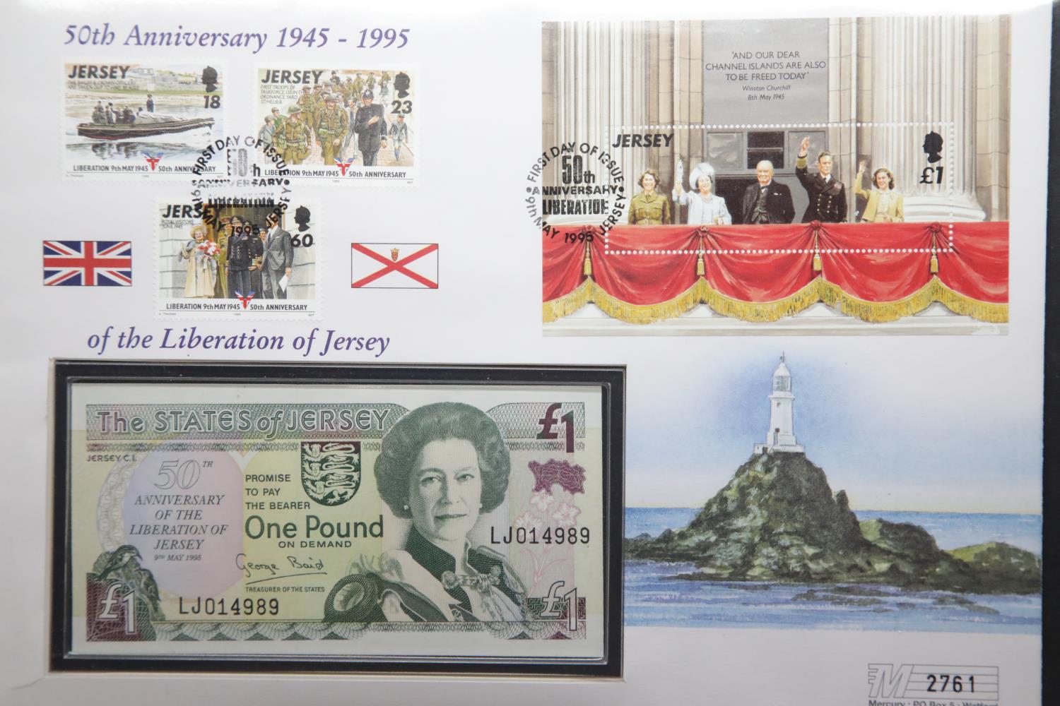 Jersey £1 LJ01 first day cover (mint). P&P Group 1 (£14+VAT for the first lot and £1+VAT for