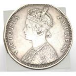 1880 Silver Rupee of Empress Victoria - India under Colonial rule. P&P Group 1 (£14+VAT for the