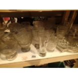 Shelf of mixed glassware. Not available for in-house P&P.
