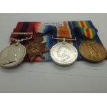 British WWI DCM medal group, comprising the BWM, Victory medal and 1914-15 star, with the