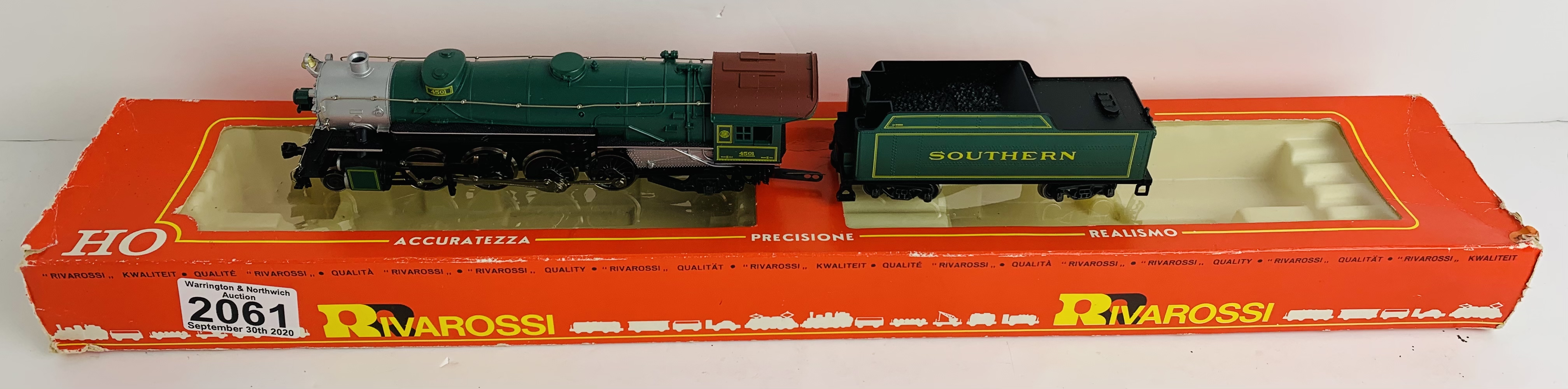 Rivarossi HO 2-8-2 Southern Steam Loco - Boxed. P&P Group 2 (£18+VAT for the first lot and £3+VAT